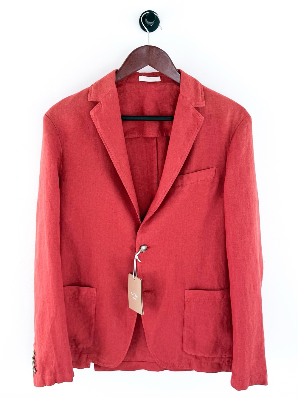 NWT Altea Men's Red Italian Linen Sport Coat Single-Breasted Blazer M 40